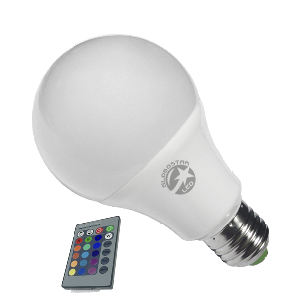 Smart λάμπα LED Γλόμπος A60, E27, 8W, 520lm, με Ασύρματο Χειριστήριο RGB